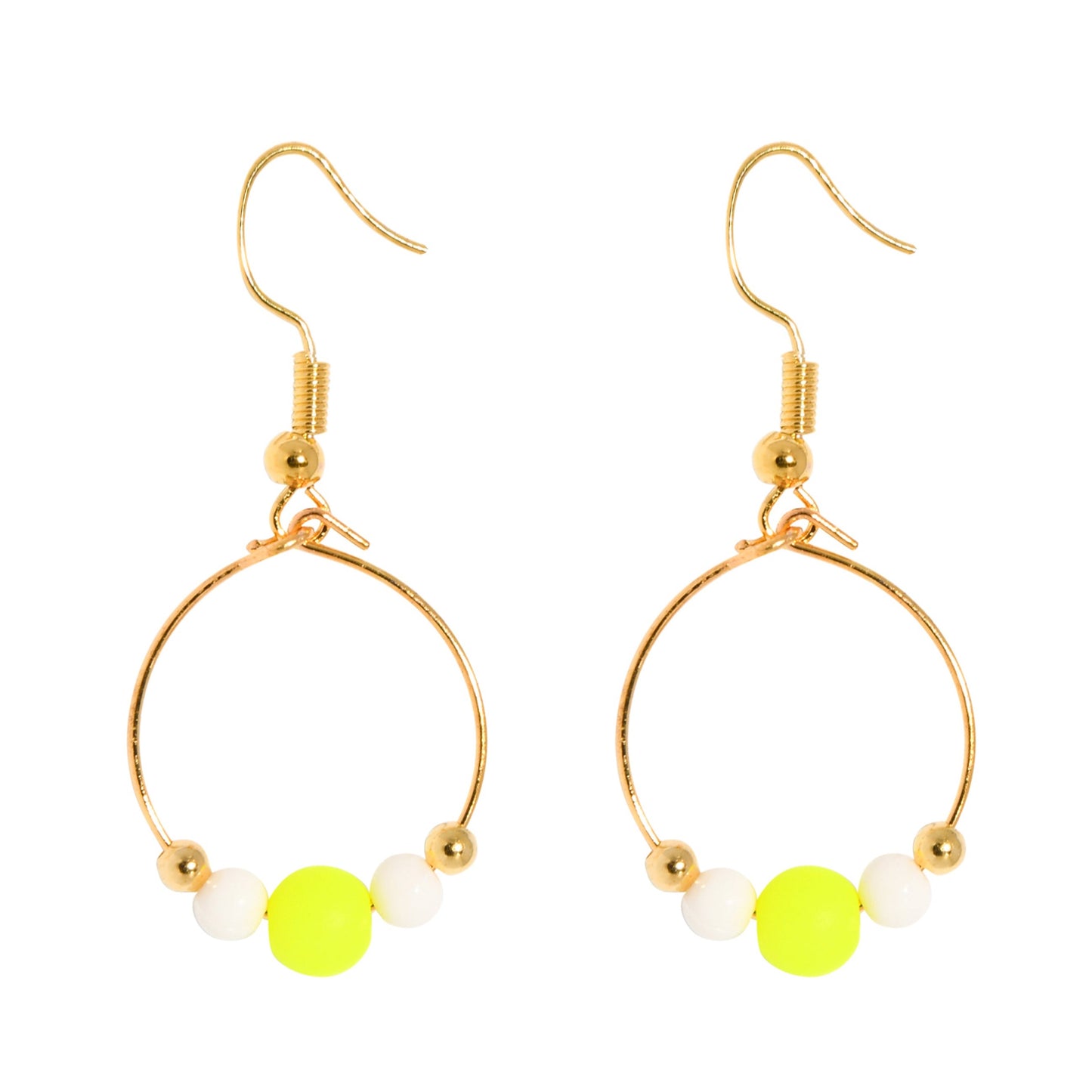 BOPPER EARRINGS - YELLOW/WHITE