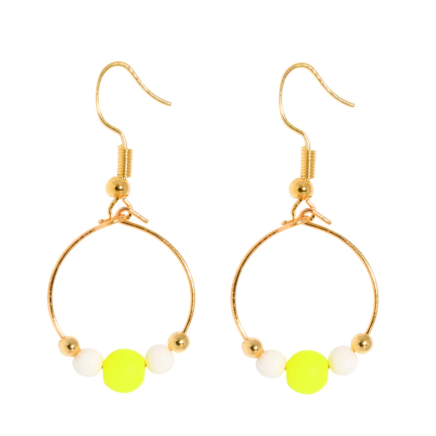 BOPPER EARRINGS - YELLOW/WHITE