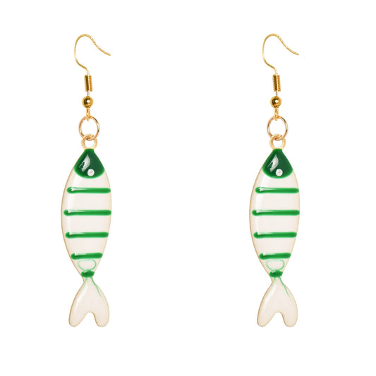 GREEN FISH EARRINGS