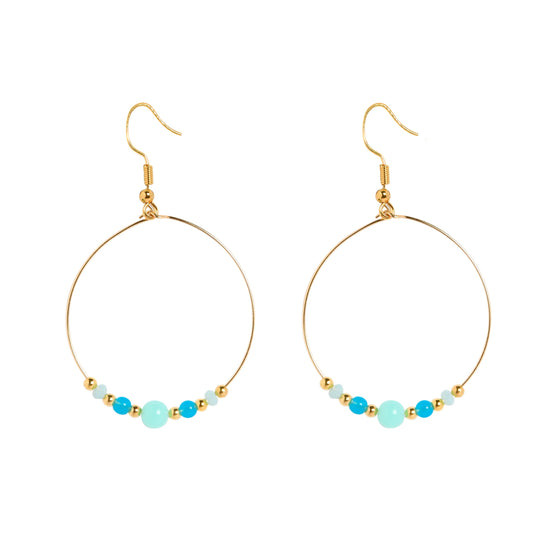 DELICATE DANGLE CIRQUE HOOPS - TURQUOISE