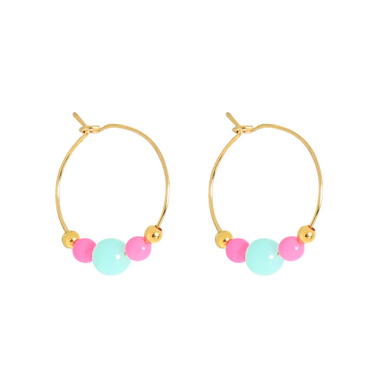 COLOURPOP EARRINGS - PINK/TURQUOISE