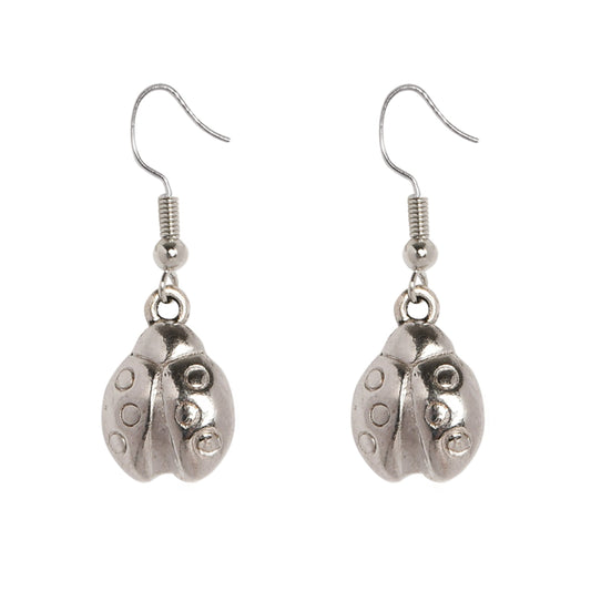 LADYBIRD DROPLET EARRINGS -SILVER